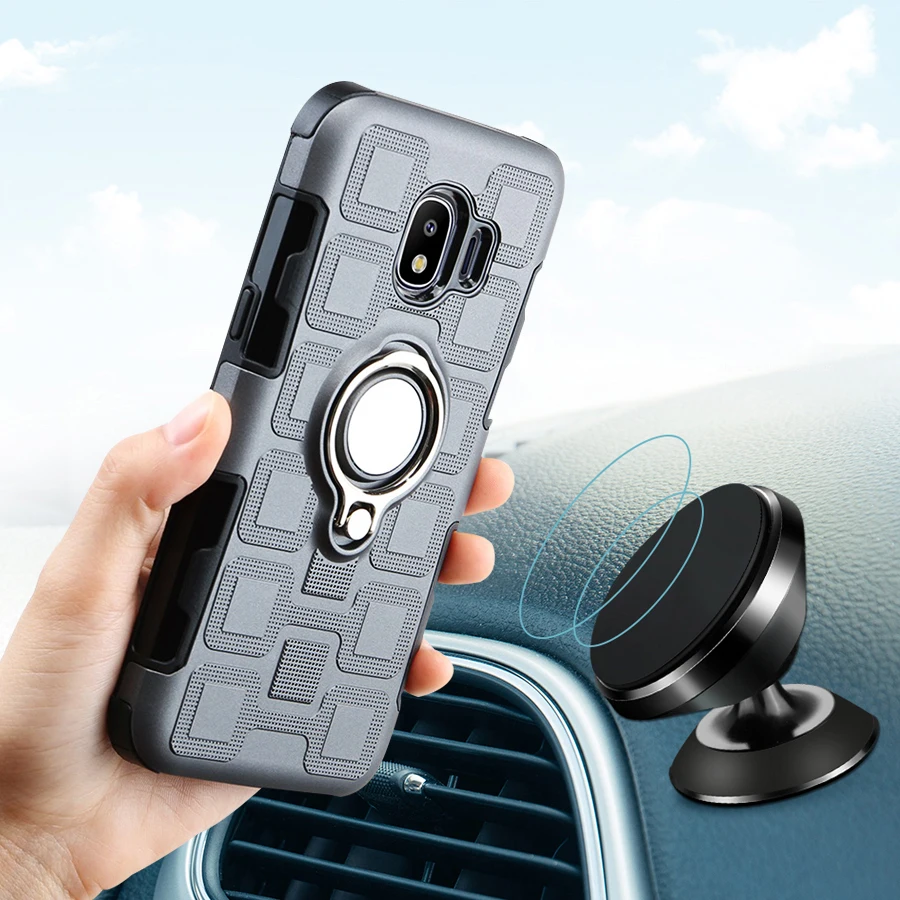 Cover For Samsung Galaxy J2 2018 Silicone Shockproof Phone Case Pro J250F Armor Back Ring Stand |