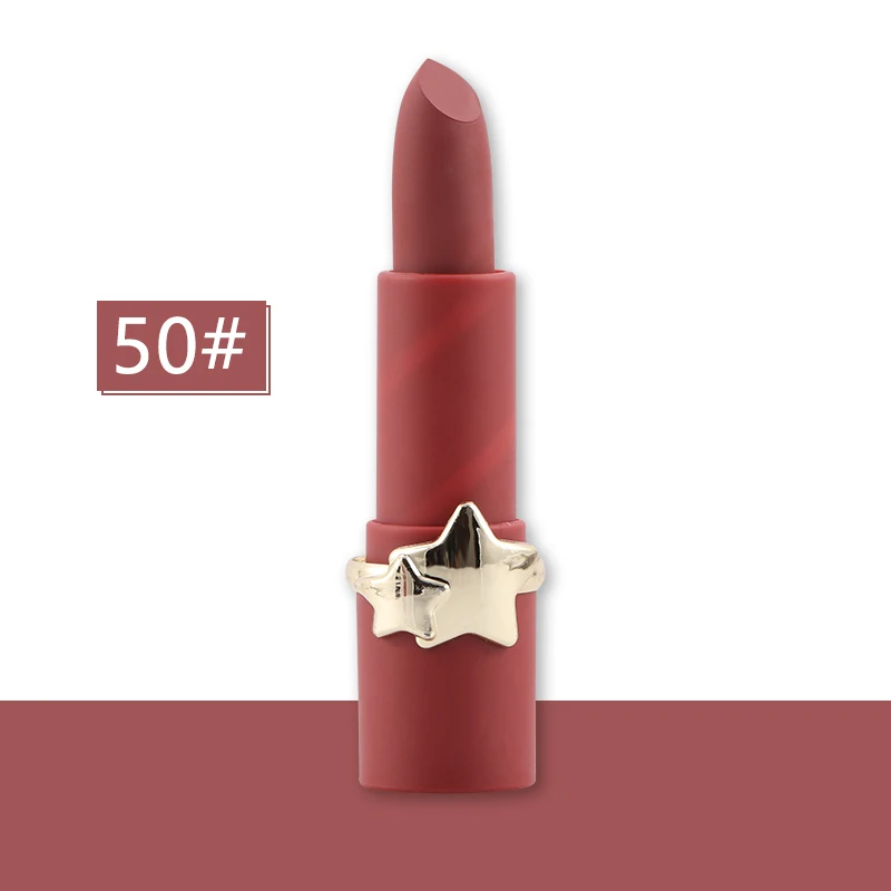 50 Miss Rose, губная помада телесного цвета, 3,5 г, водостойкая, стойкая, 12 популярных цветов, розовая, персиковая, тыквенная, матовая губная помада MS177 - Цвет: 50