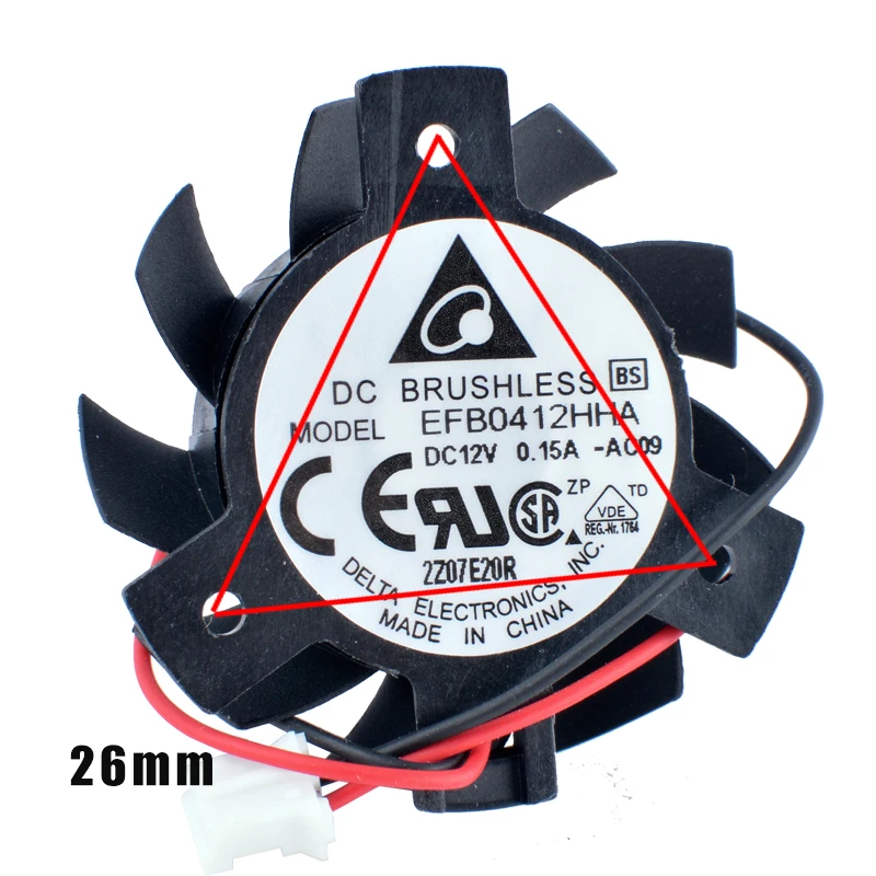 DELTA EFB0412HHA 12V 0.15A VGA кулер диаметром 35 мм шаг 26 мм 2PIN