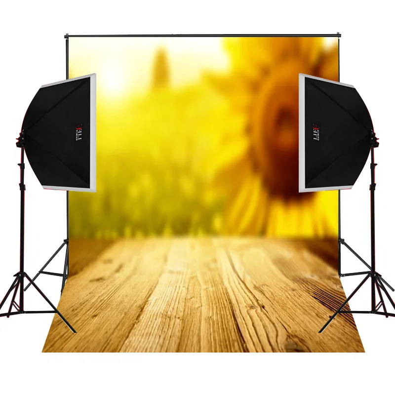 Желтый подсолнух сценический для фотографий Фотофон фотостудии Виниловый фон