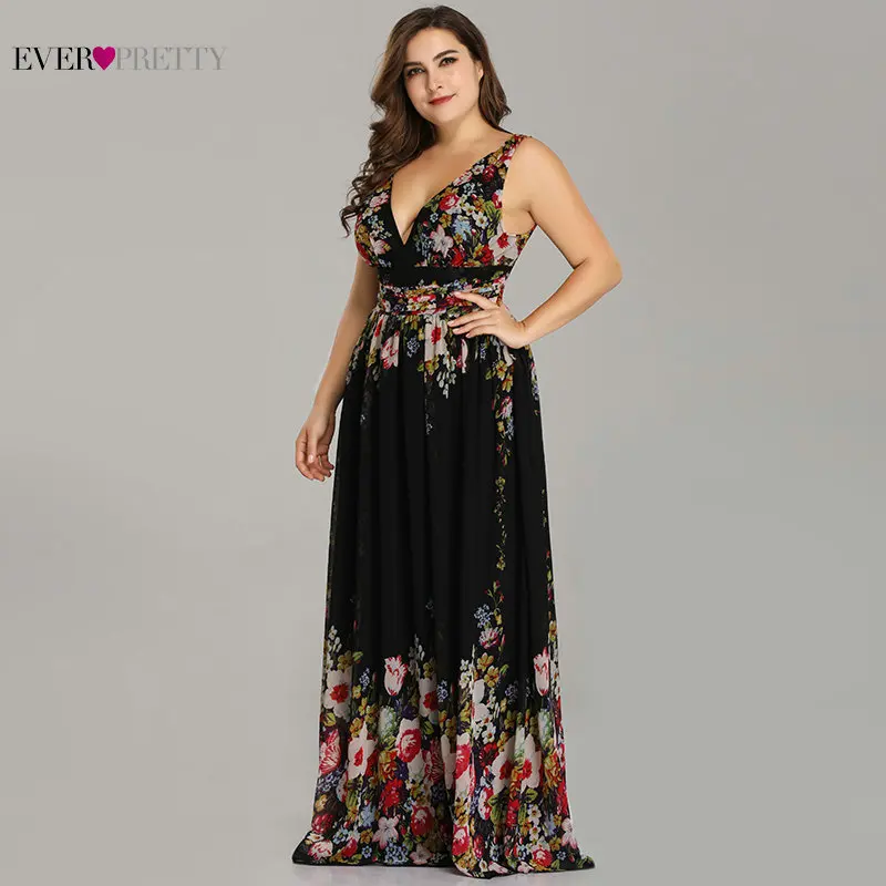 Вечернее платье Ever Pretty размера плюс сексуальное шифоновое с двойным v образным