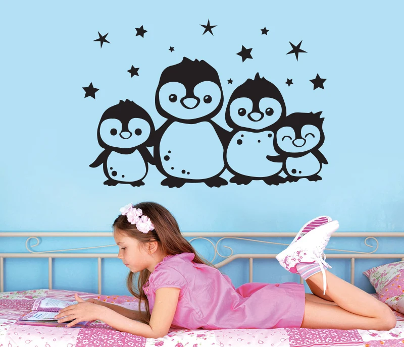 Merry Christmas Cute Penguins Wall Sticker Mural Decal Decor XMAS979 | Дом и сад