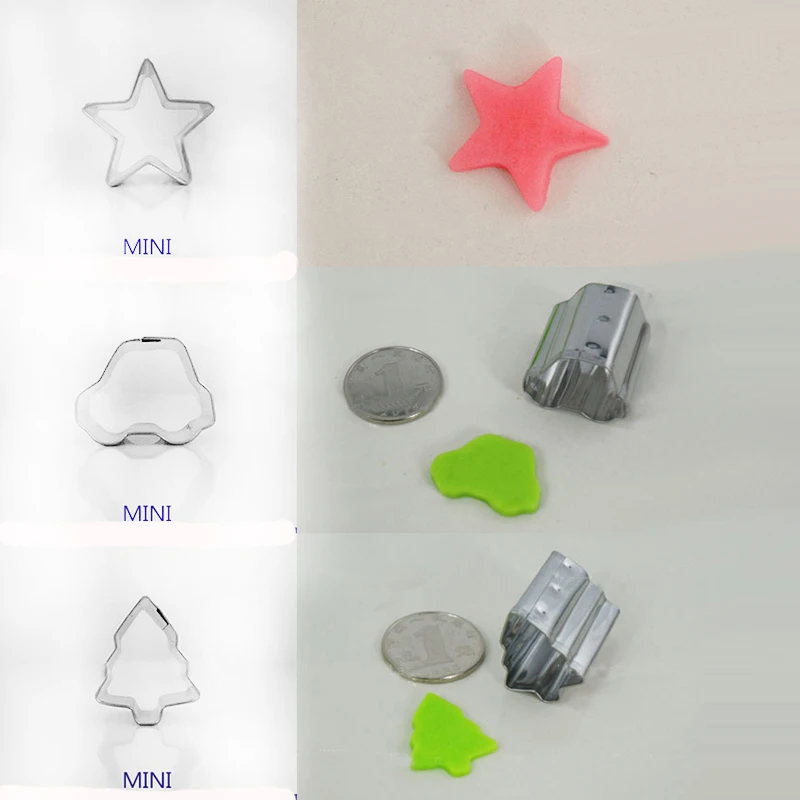 Новый 3 шт./лот DIY Мини звезда печенья резак металла Рождественская елка и машина