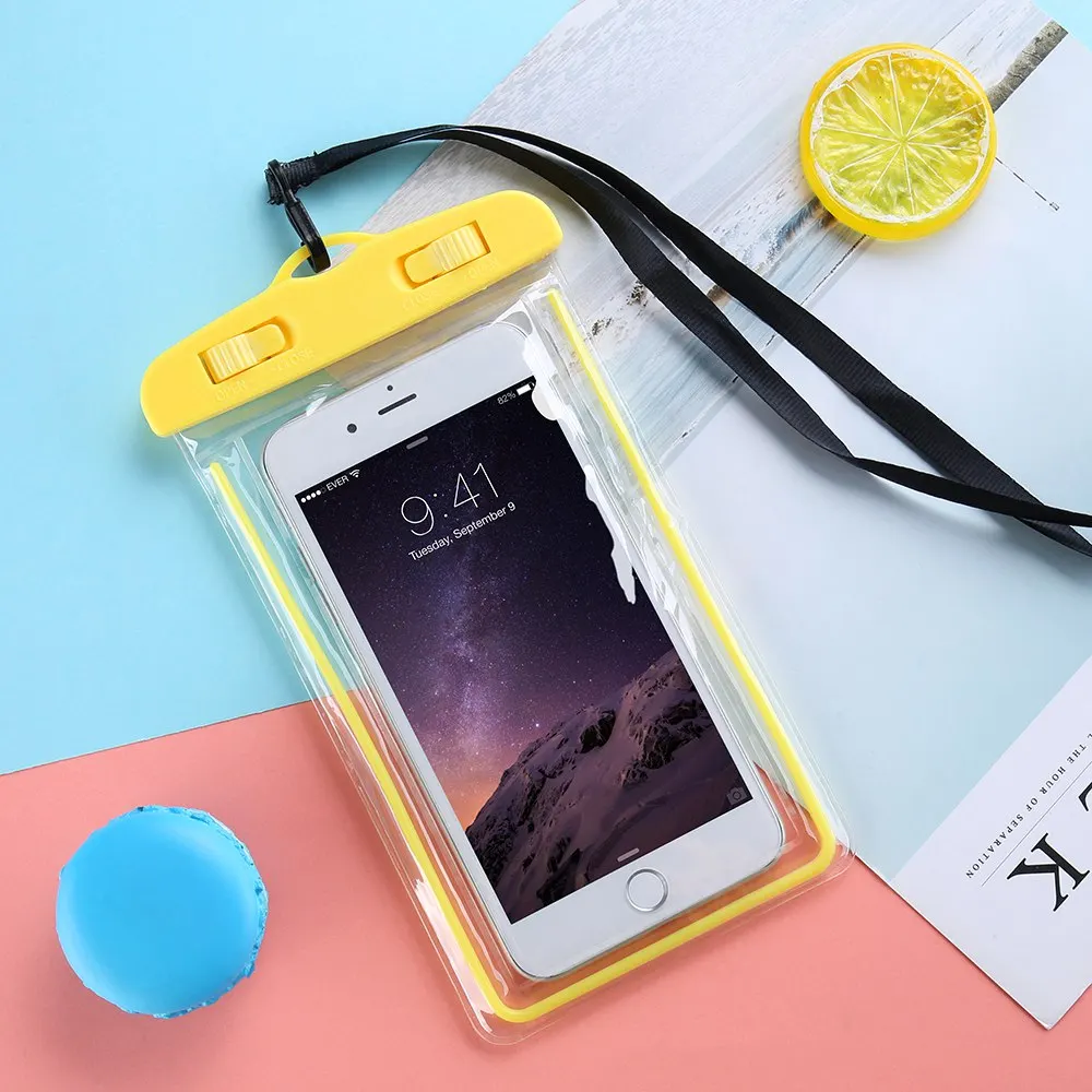 Yellow Чехол KISS, водонепроницаемый чехол для Oneplus 7 Pro 7 6T 6, люминесцентный мешочек, чехол для телефона Umidigi A5 Pro, чехол для фотосъемки под водой - Цвет: Yellow