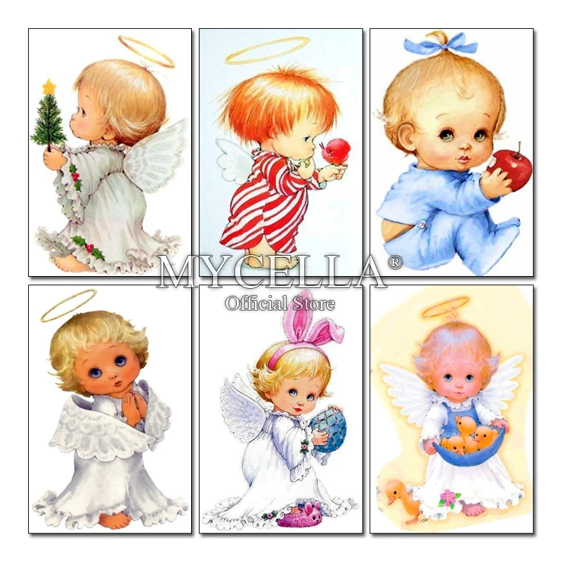 Алмазная 5D картина сделай сам с мультяшным ангелом алмазная вышивка полностью