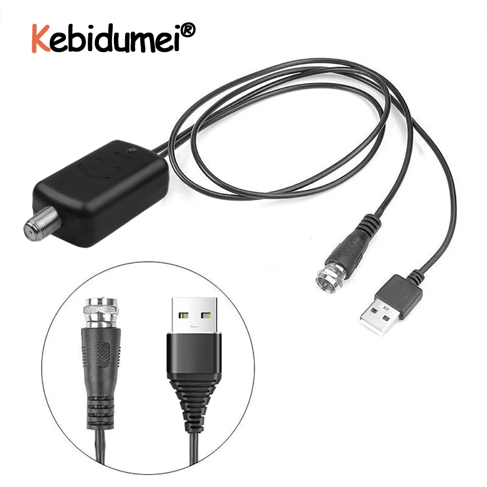 Kebidumei 25db Digital HD TV Signal Amplifier Booster Easy Installation Fox Antenna Channel Low Noise 