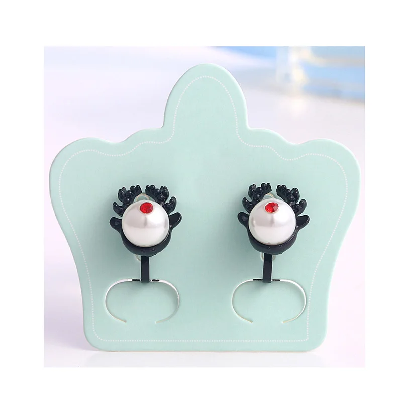 Женские винтажные серьги клипсы в форме оленя|Серьги-клипсы| |