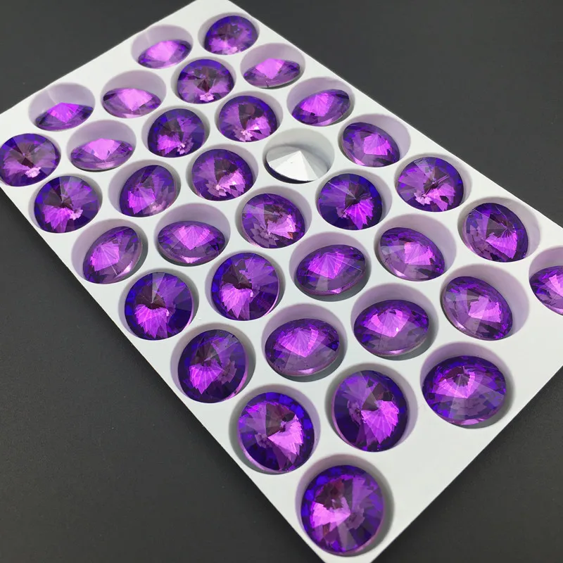Lt фиолетовый бархатный кристаллический камень Rivoli стеклянный для изготовления