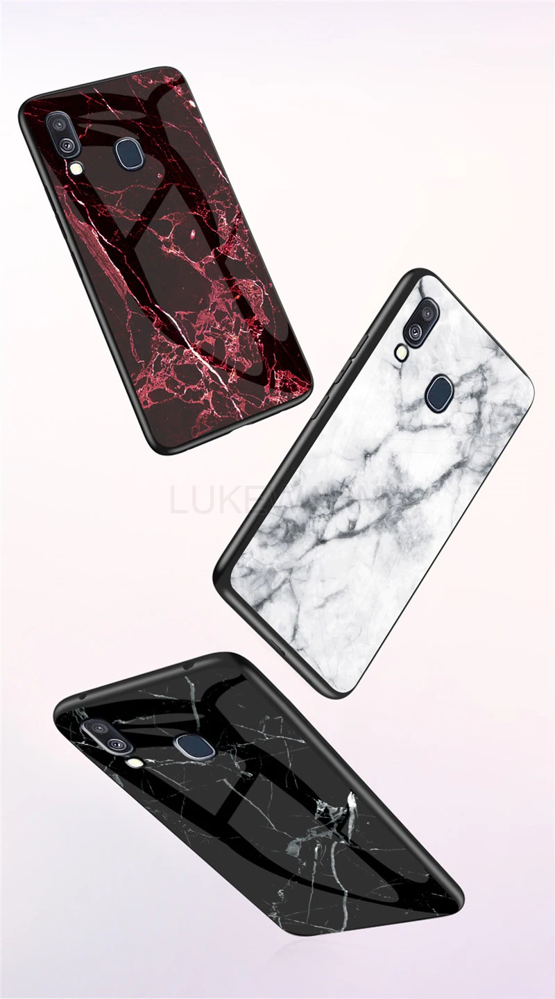 Закаленное Стекло Мрамор чехол для samsung galaxy A50 a70 A30 A10 A40 M10 M20 M30 A9 A8 A6 J4 J6 S7 S8 S9 S10 плюс S10E крышка