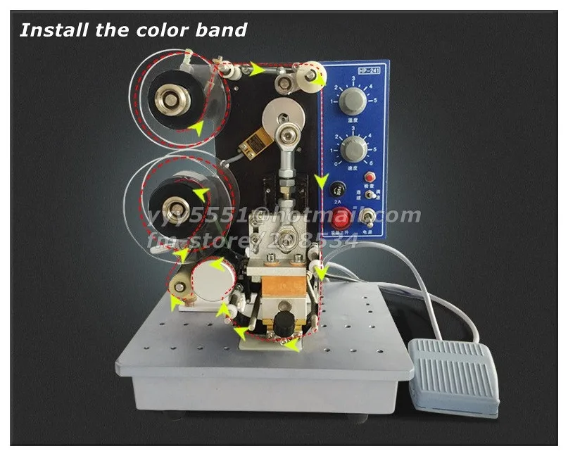 Ручная машина для горячего тиснения нанесения кодировки + 2 рулона черная Золотая