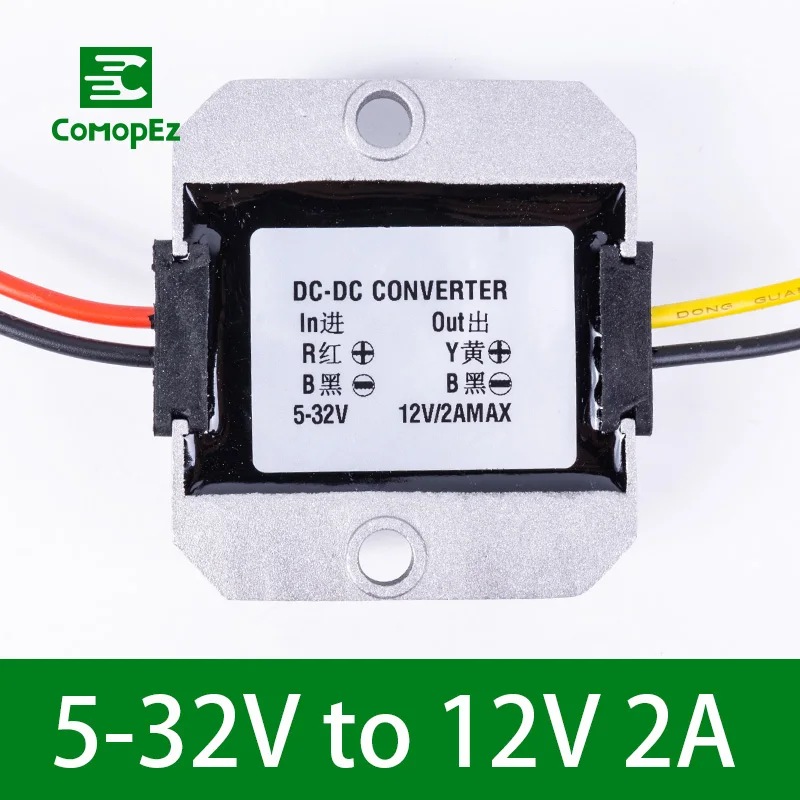 5-32V to 12V 1A 5-32 В до 12 В 1A 2A 3A DC преобразователь IP68 понижающий/Повышающий Модуль преобразователь напряжения для автомобиля гольф тележки светодиодный светильник - Цвет: 5-32V to 12V 1A
