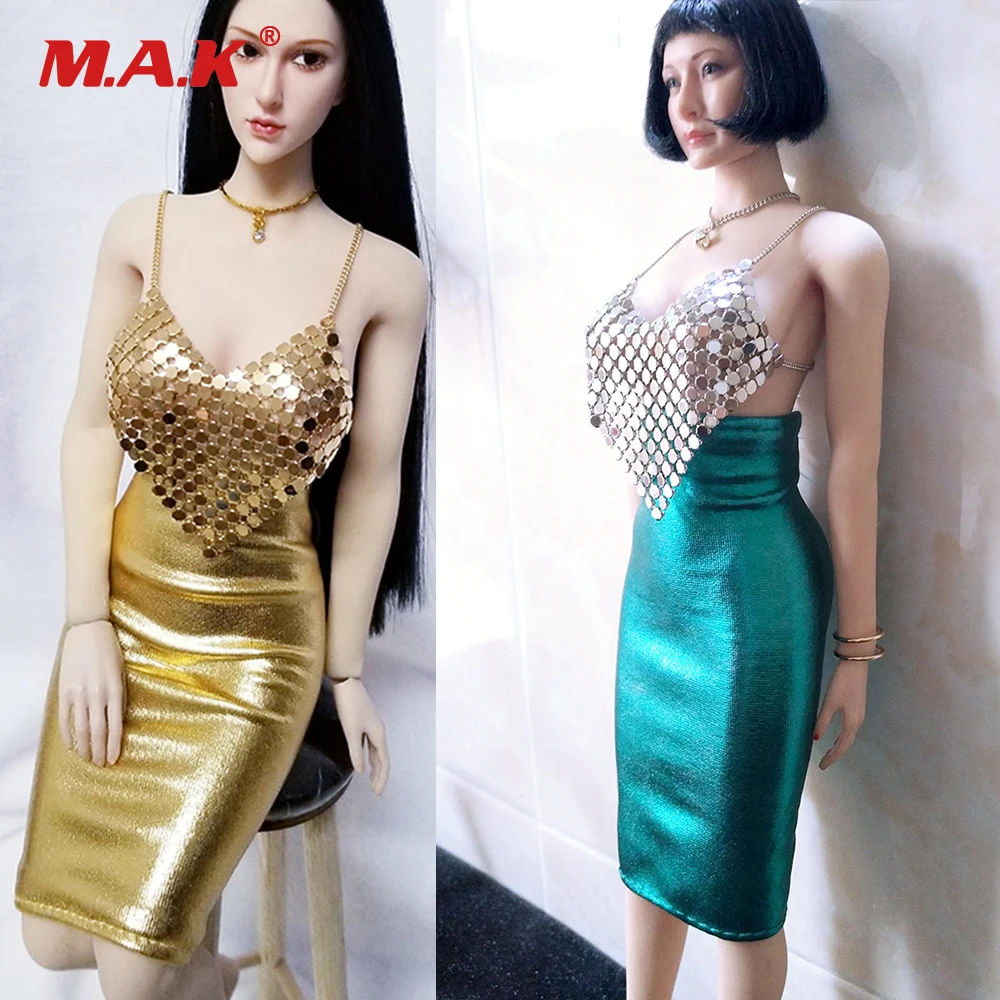 1/6 Scale Female Clothing Accessories Chinese Style Cheongsam Costume White Set for 12'' Female PH Figure Body