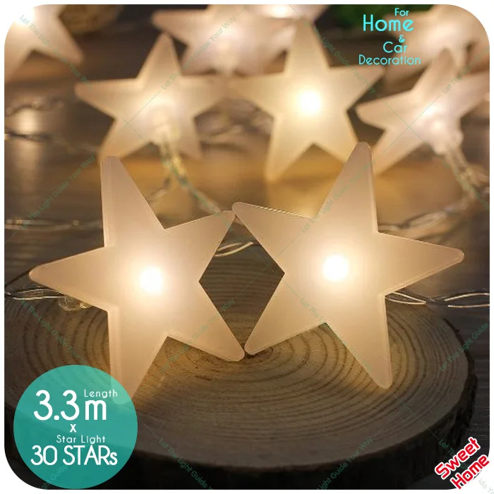 Фея свет шнура Рождество Shining Star 30 светодиодов 3 м для сада елки Топпер Natale Decorazioni