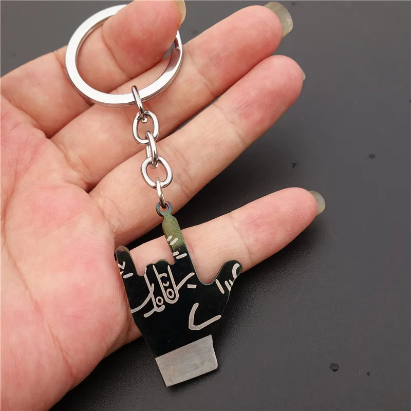 Fashion Hand Rock &amp Roll Keyring Stainless Steel with Black Coating Keychains For Singer Gesture | Украшения и аксессуары