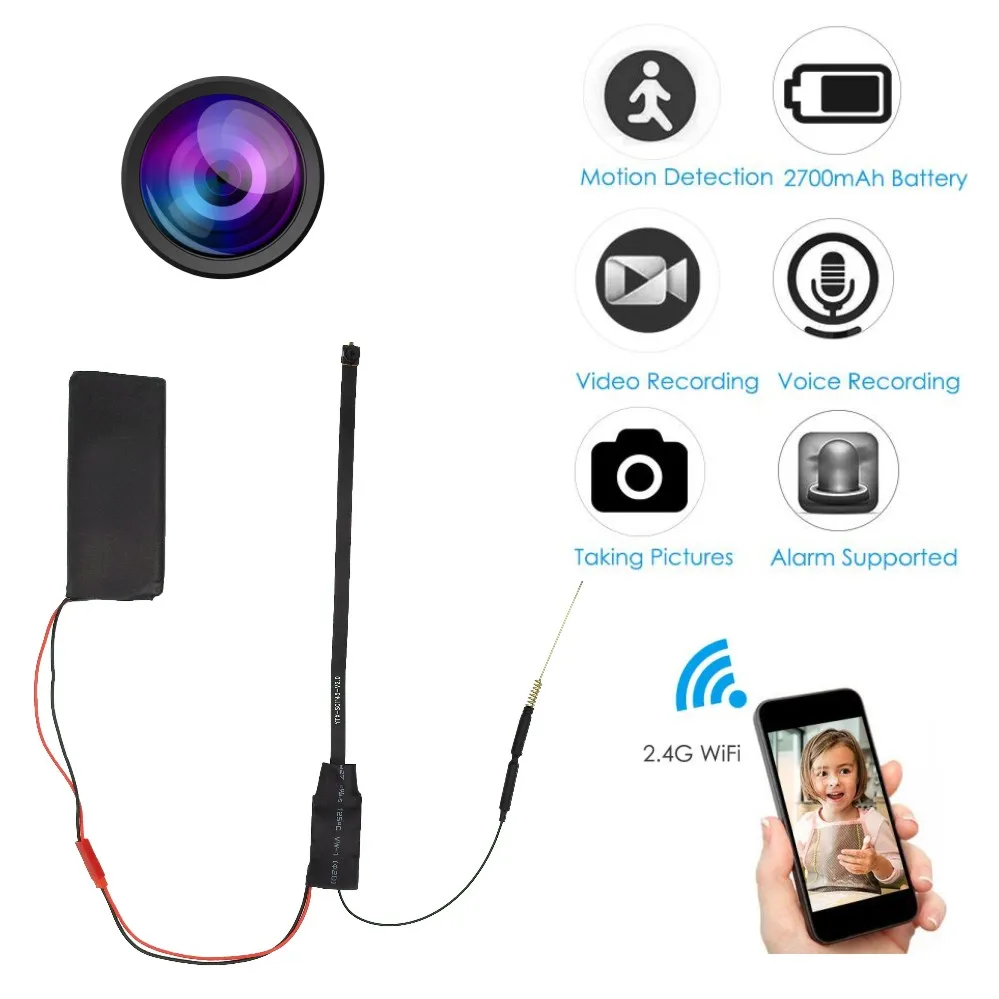 DIY WiFi HD1080P мини P2P камера видео звукозапись детектор движения видеонаблюдение