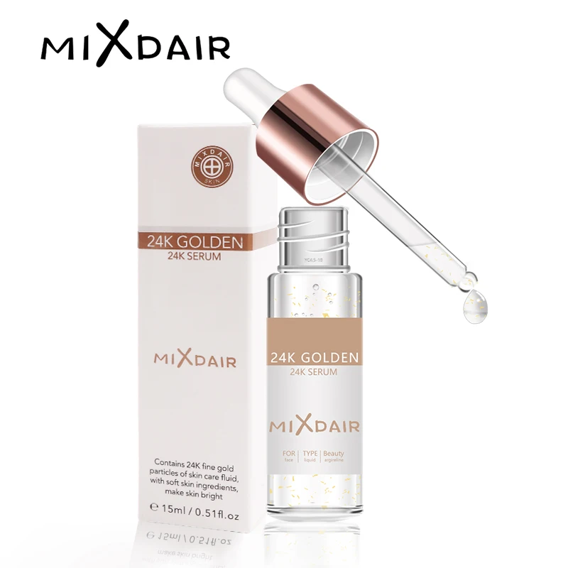 Gold Essence MIXDAIR Сыворотка Отбеливающая эссенция Аргирелин Гиалуроновая кислота Против морщин 24K Gold Essence Восстанавливающая сыворотка против угрей Увлажняющая сыворотка - Цвет: Gold Essence