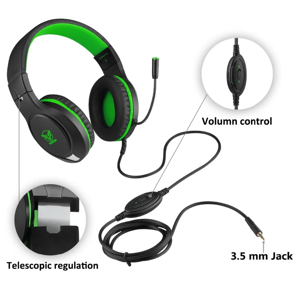 Музыка Earphone3.5mm игровая гарнитура для Xbox One PS4 проводной Регулируемый мягкий за