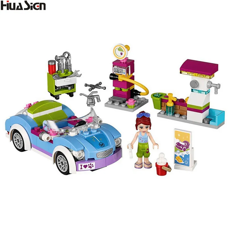 199 шт. друзья Мии Супер спортивный автомобиль АЗС Модель Строительный кирпич