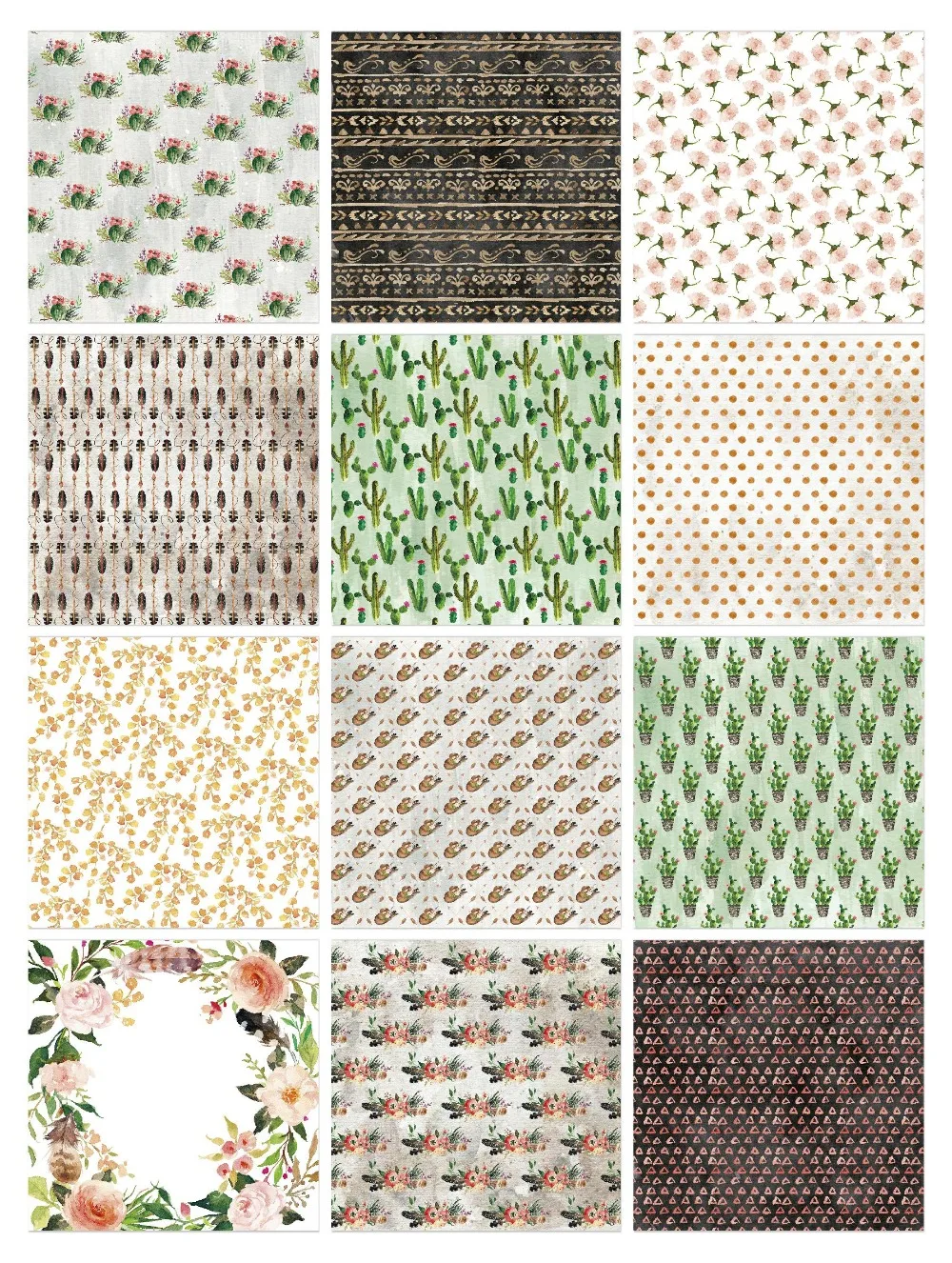 DIY Tiapical life style Scrapbooking paper pack of 24 sheets handmade craft Background pad 1291 | Дом и сад