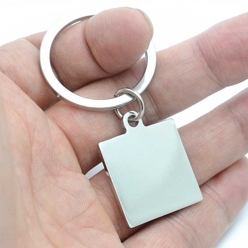 Серебряный тон нержавеющая сталь пустая гравюра квадратная идентификационная