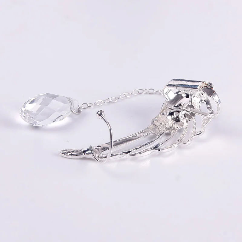 1 пара полые серьги в виде крыльев ангела кисточки стразы длинные ювелирные