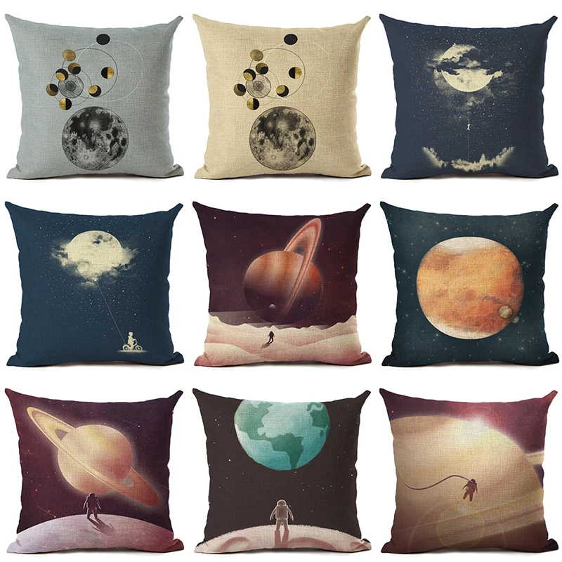 Новое поступление звездное небо стиль солнечная система льняная хлопковая