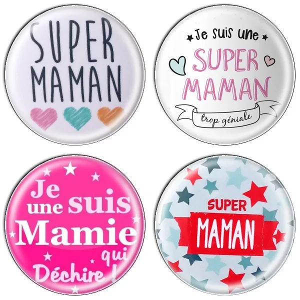 ZDYING 5 шт./лот Je Une Suis Qui Mamie Dechire круглый стеклянный кабошон французский супер Maman купол для DIY Драгоценности камеи результаты