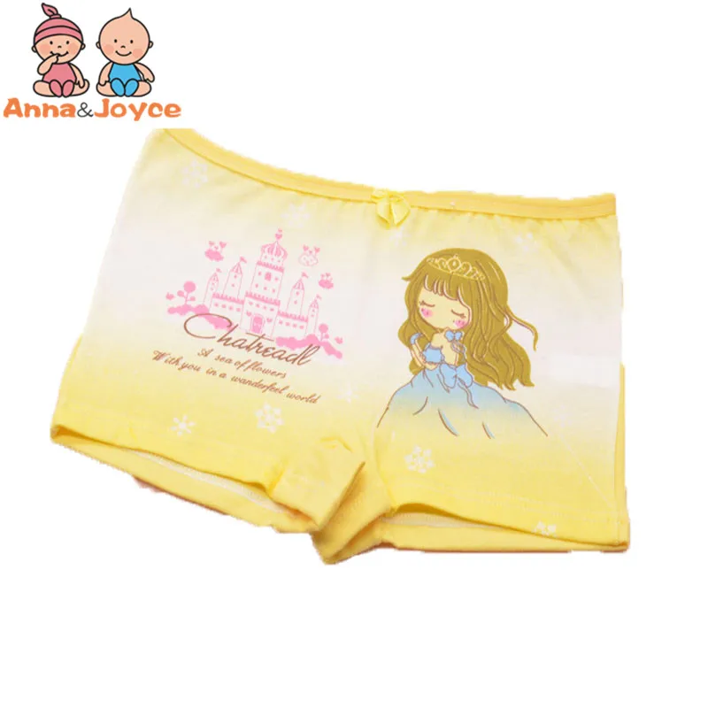 4 шт./лот хлопковые детские трусы-боксеры для девочек нижнее белье с рисунком