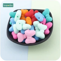 bopoobo silicone bow tie beads 5pc food grade silicone beads diy teething necklace accessories bracelte made baby teether