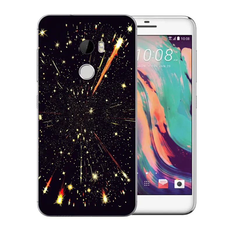 Чехол для телефона HTC One X10 С Рисунком Тигра прозрачный матовый чехол 5 дюйма