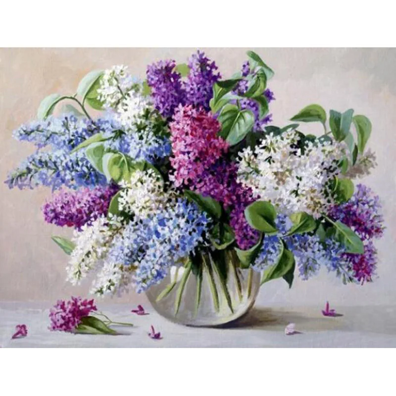 

YIKEE Diamond Embroidery Flowers Square Handmade Needlework DIY Diamond Embroidery Mosaic Rhinestone Picture h1944