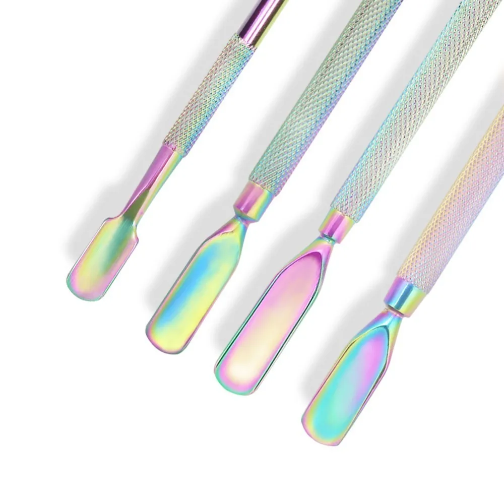 BeautyBigBang, новые маникюрные ножницы из нержавеющей стали, двухсторонний толкатель для кутикулы, Радужный инструмент для удаления омертвевшей кожи, инструменты для маникюра и дизайна ногтей