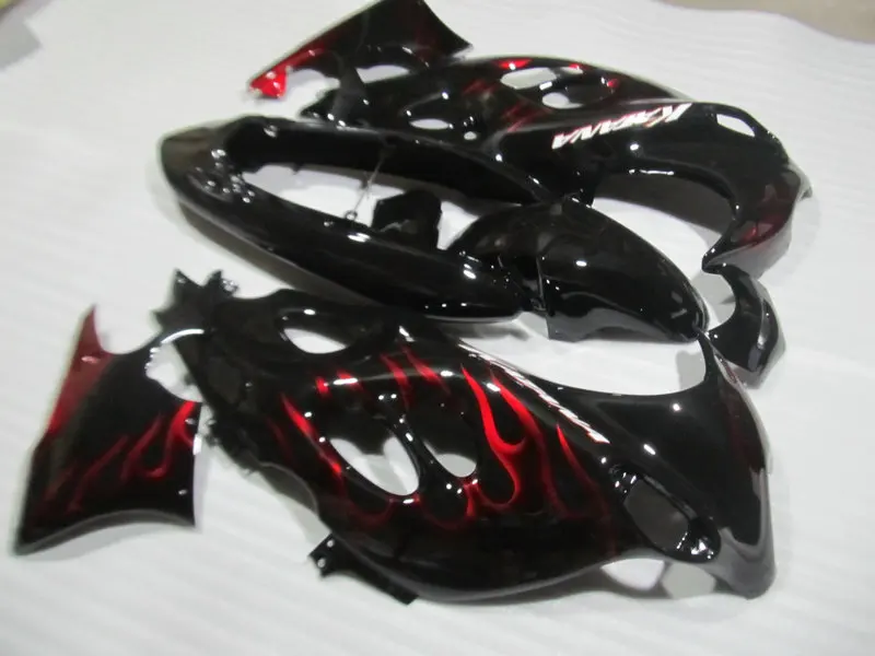 Набор обтекателей для SUZUKI GSXF 600 750 GSX600 750F 96 99 00 06 GSX600F GSX750F 1996 2006 Red flames black набор + 7