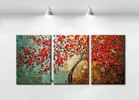 modern large wall decor 100 artist hand painted oil painting canvas red leaves tree paintingno frame