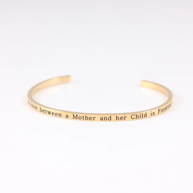 Любовь матери и дочери навсегда золото мантра браслеты из нержавеющей стали