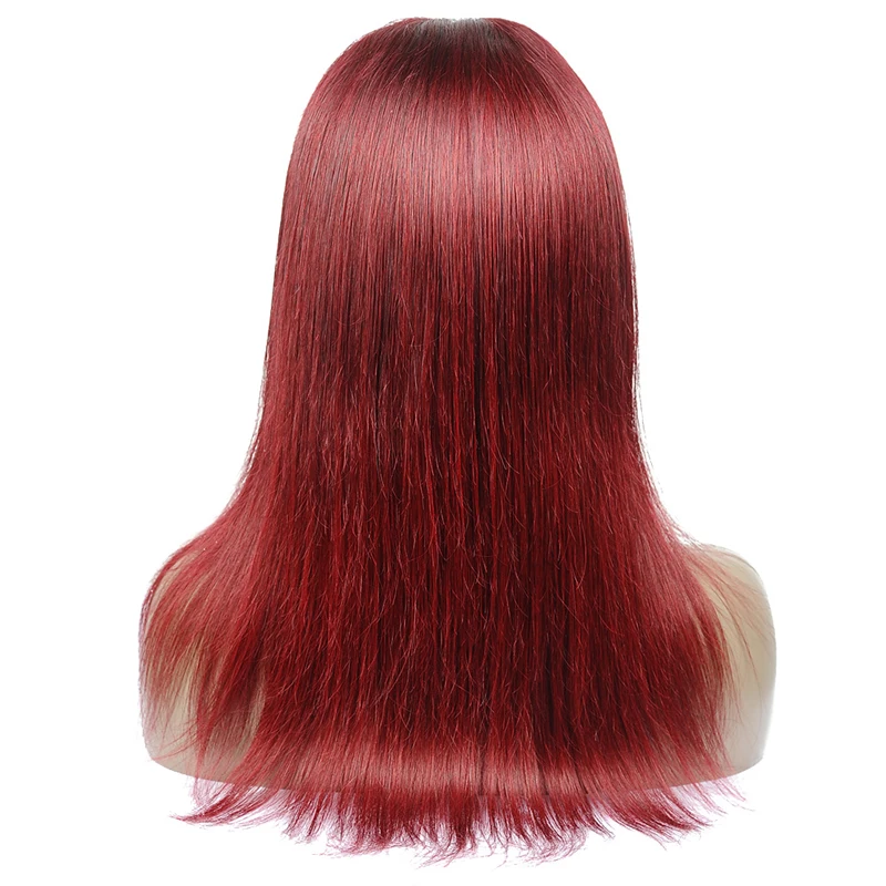 Pinshair 99J красные парики из натуральных волос на кружеве для черных женщин бордовые перуанские прямые человеческие волосы парики не Реми парик