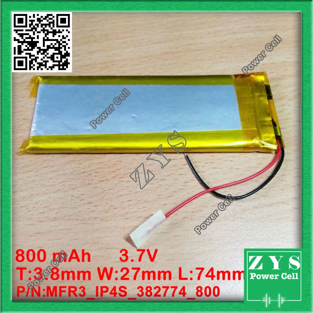 1 шт. Литий ионная батарея 7 4 В 800 мАч литиевая Размер: 3.8x27x74мм|battery 7.4v|7.4 vlithium 7.4v |