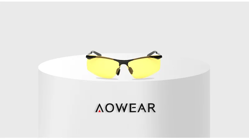 AOWEAR, брендовые очки ночного видения для вождения, желтые солнцезащитные очки для мужчин, поляризационные, UV400, высокое качество, очки для вождения