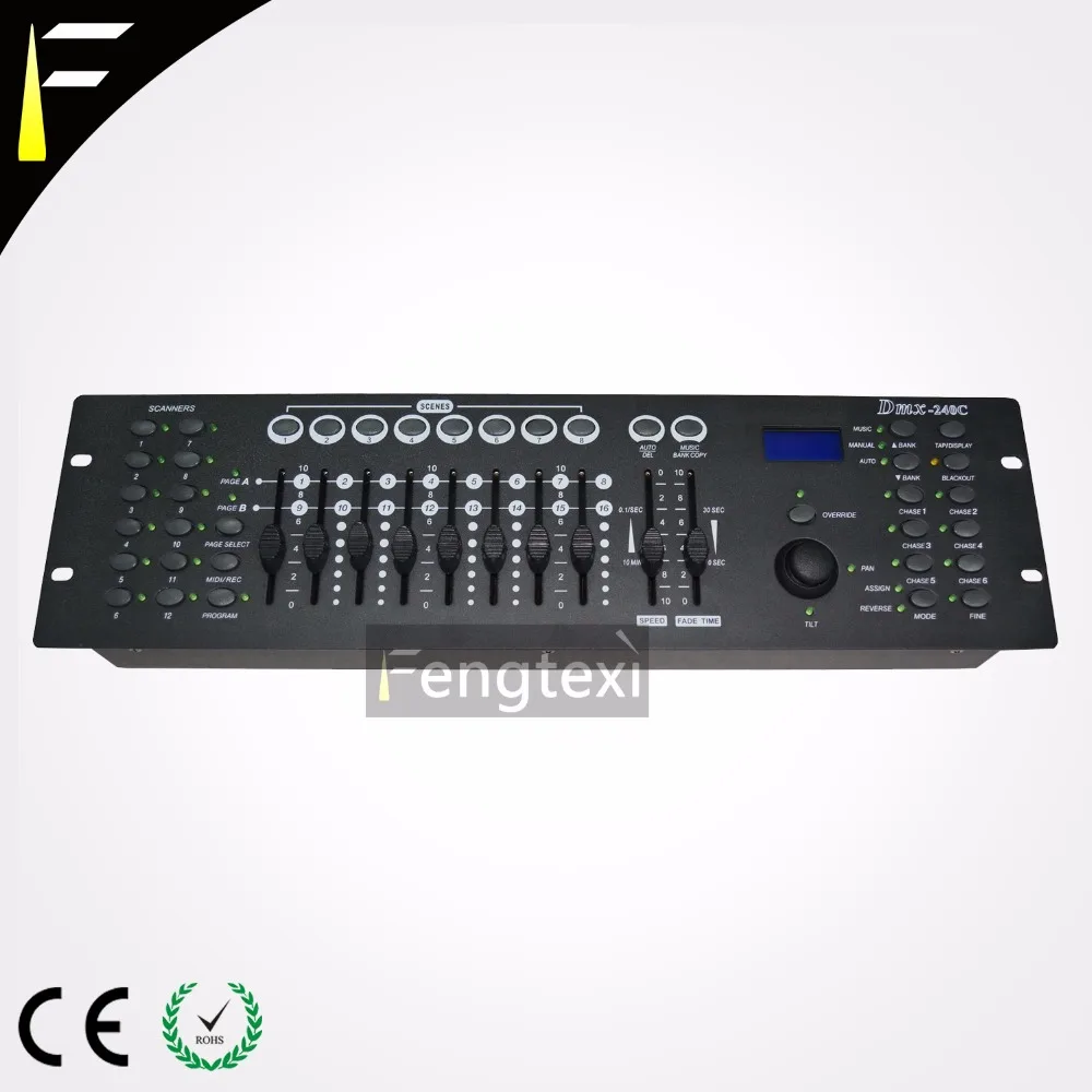 Надежный DMX 512 контроллер 240 сцены через джойстик панорамирование и наклон
