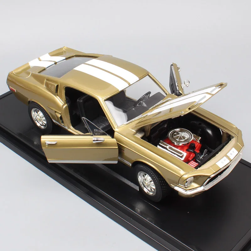 Дорога Подпись Винтаж 1968 Ford Shelby Mustang GT-500KR мышечная гонка литья под давлением 1 18 масштаб металлическая модель автомобилей и транспортных средств игрушка Реплика