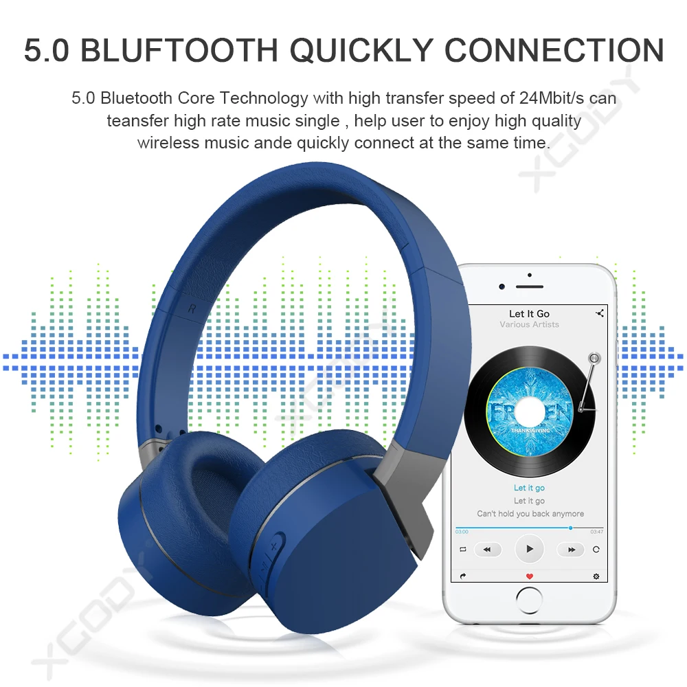 XGODY TR804 накладные беспроводные наушники Bluetooth 5 0 FM радио шумоподавляющие Игровые