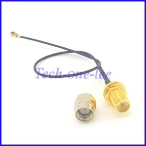 Удлинительный кабель UFL на RP-SMA гнездовой шнур 1,13, 15 см, IPX косичка + 1 шт. переходник RP SMA male на мужской IPX