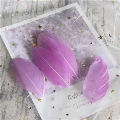 light purple 50pcs Plumes лебединые перья 5-9 см красочные окрашенные DIY натуральные гусиные перья для домашнего декора серьги ювелирные изделия Аксессуары для одежды 50 шт - Цвет: light purple 50pcs