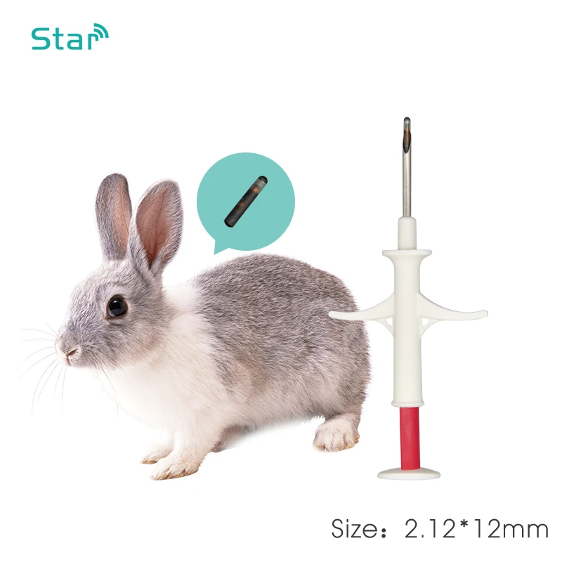 (60pcs/lot) 134.2KHz animal rfid microchip syringe 2.12*12mm ISO 11784/5 FDX-B Pet Syringe for cat dog sheep pig cattle goat ID