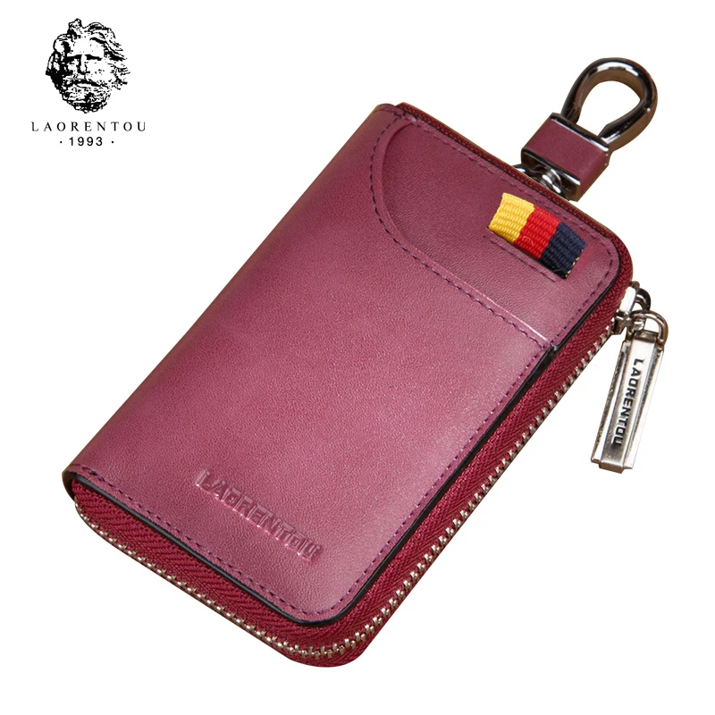 

LAORENTOU Brand Zipper Key Wallet Lady Fashion Key Case Mini Wallets Women Retro Small Card Holder Coin Purse Case for Female