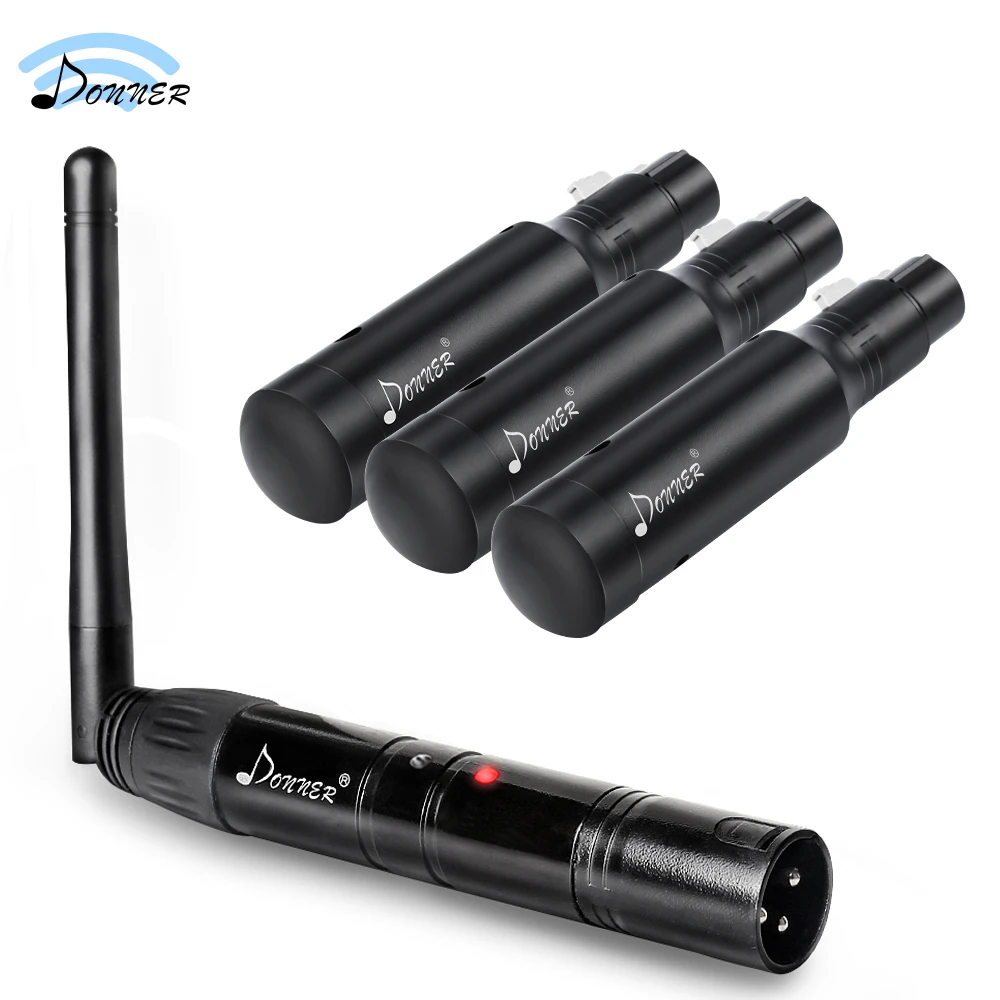Donner 2,4G DMX512 беспроводной передатчик и приемник встроенный аккумулятор черный