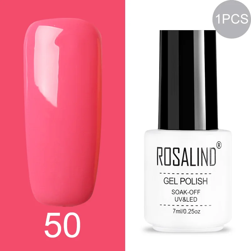 50 ROSALIND Gel Varnish Set For Manicure Hybrid Nail Art Top Coat Primer - Цвет: 50