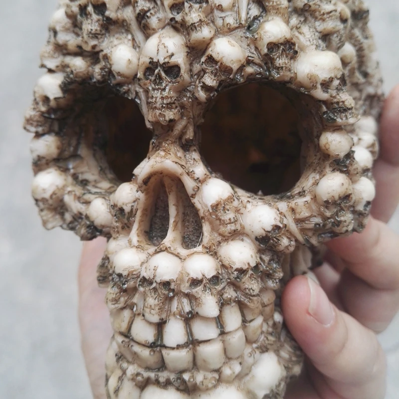 Аквариум орнамент смолы trypophobia череп 14*9*11 5 см для рыбы гусеничный Танк Коробка