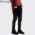2017 New Black Ripped Jeans Men With Holes Denim Super Skinny Famous Designer Brand Slim Fit Jean Pants Scratched Biker Jeans