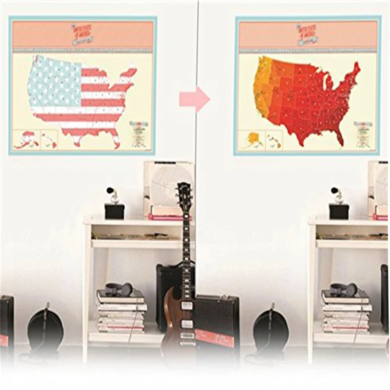 Хит США скретч-Карта американской страны упакованная в карточную трубу